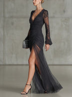 Adriana | Vestido de Encaje con Abertura