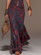 Isadora | Vestido Maxi Floral de Encaje con Cuello Halter