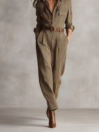 Célia | Mono de Tweed con Cuello en V y Cinturón