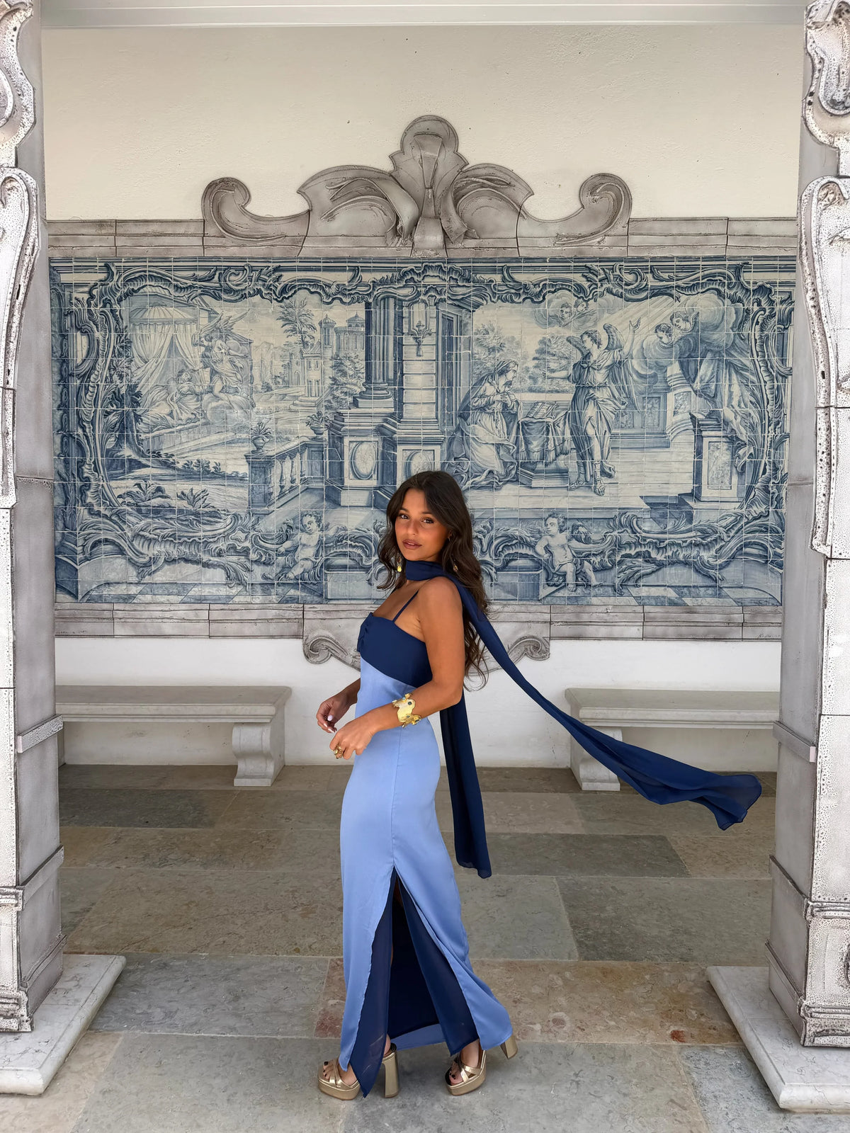 Vestido Zahara en azul — Edición limitada