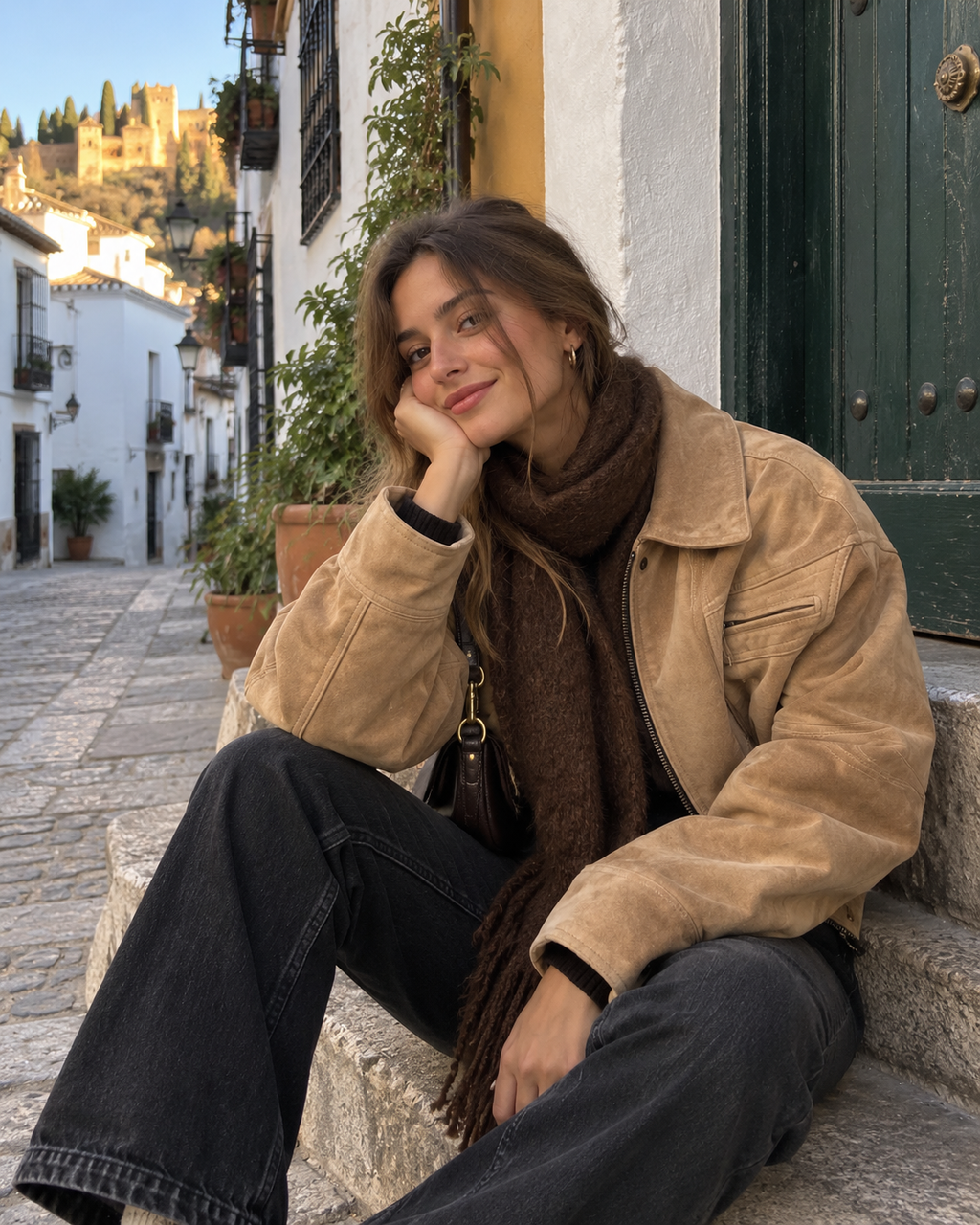 Kona | Chaqueta Efecto Ante con Cremallera