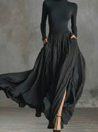 Rachel | Vestido Maxi de Talle Alto con Abertura