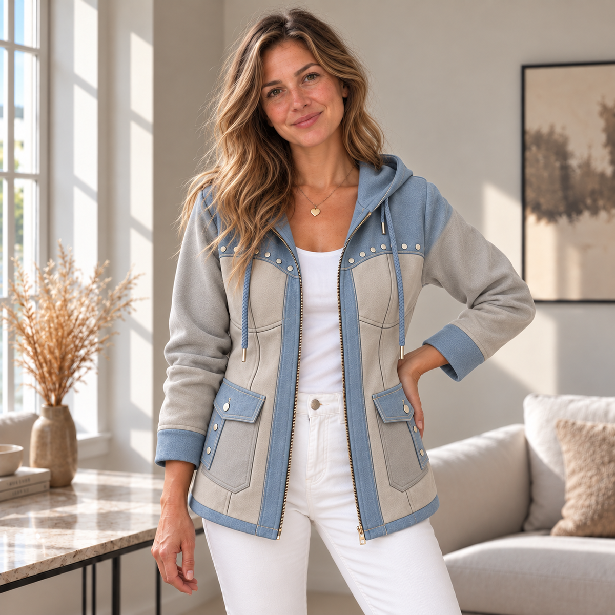 Aitana | Chaqueta Bicolor con Capucha