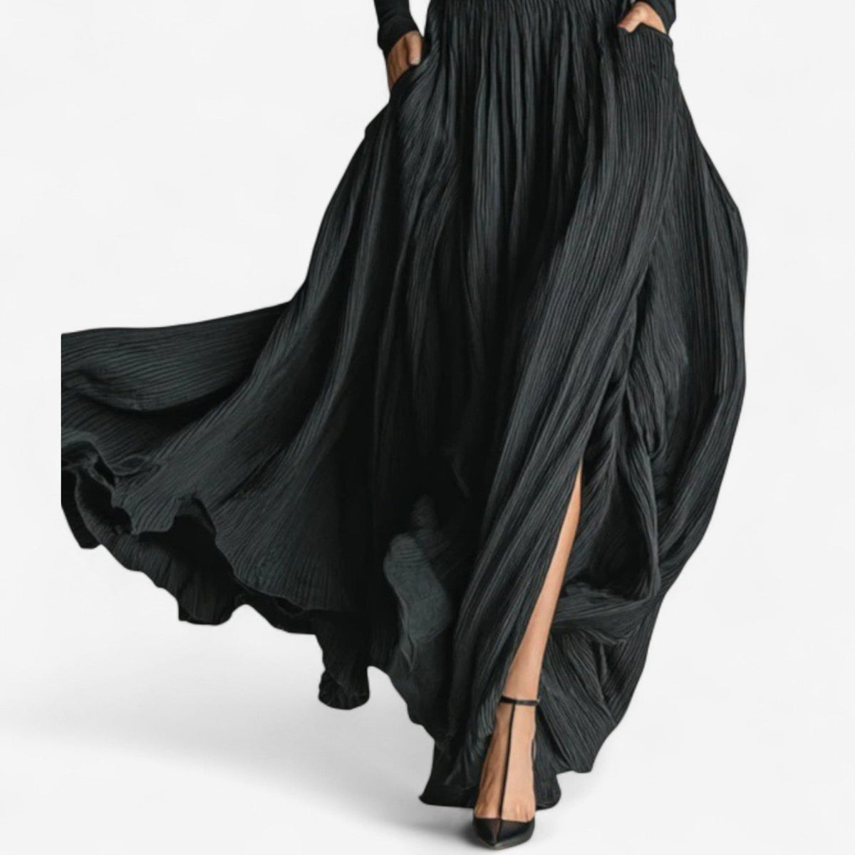 Rachel | Vestido Maxi de Talle Alto con Abertura