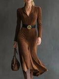 Dafne | Vestido Midi de Ante con Abertura