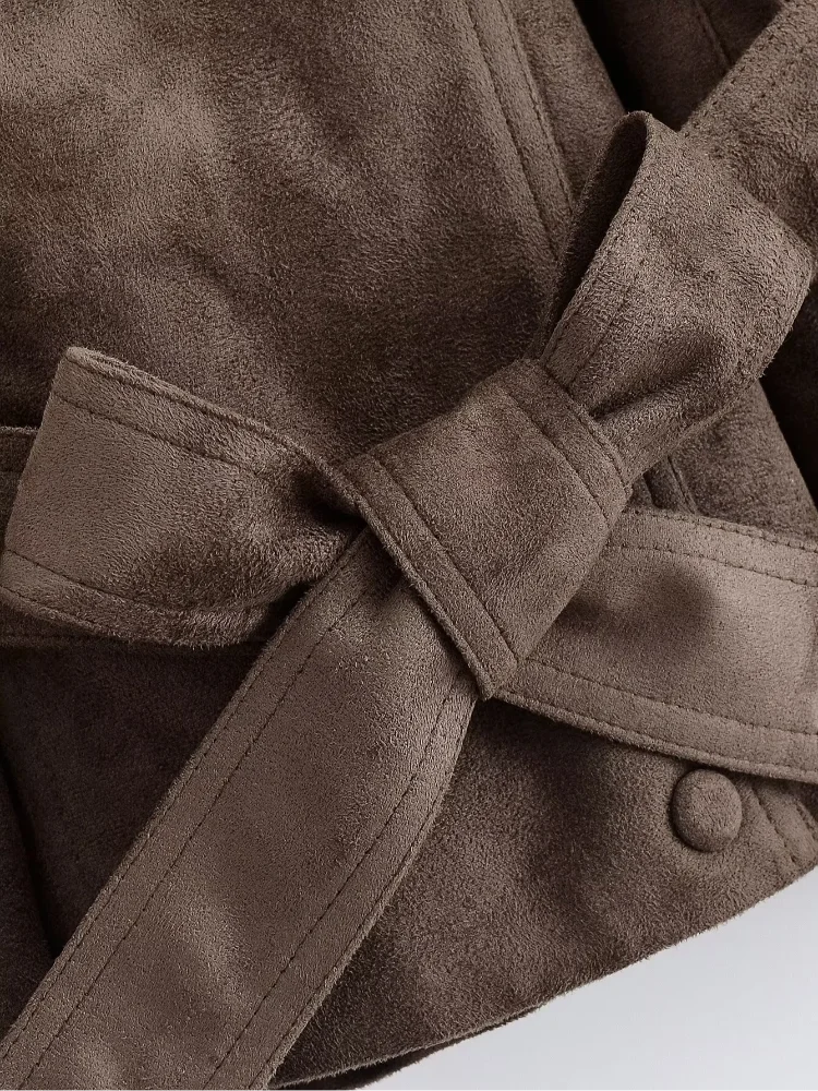 Verona | Chaqueta Efecto Ante con Cinturón