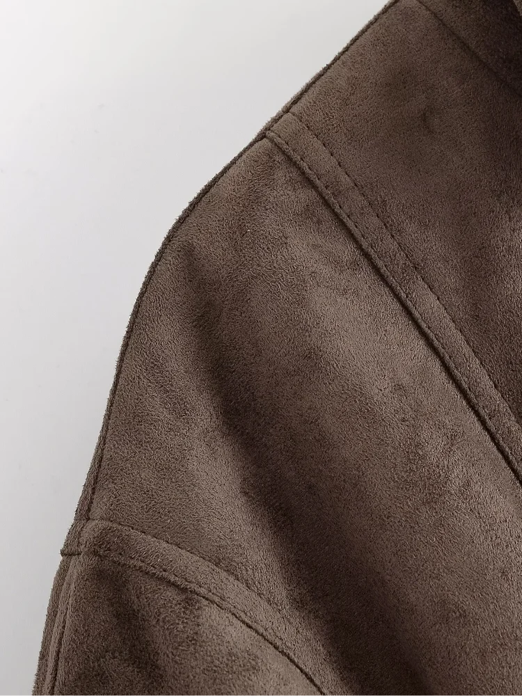 Verona | Chaqueta Efecto Ante con Cinturón
