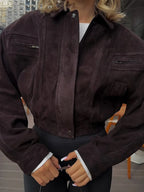 Kona | Chaqueta Efecto Ante con Cremallera