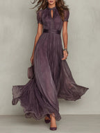 Iris | Vestido con Cuello Fruncido