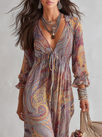Amara | Vestido Paisley con Escote en V
