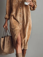 Estelle | Vestido Midi de Pana