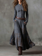 Élise | Vestido Maxi de Ante con Cinturón
