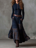 Élise | Vestido Maxi de Ante con Cinturón