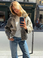 SOERA Denise Leopard Faux Fur Jacket & Mini Skirt Set - Matching Sets -  Jacket L