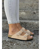 Sandalias LOSATO Ferrata Beige en Piel Natural